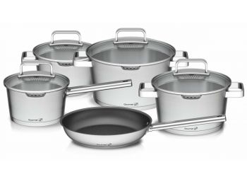 G21 Gourmet Magic 9 darabos edénykészlet fedővel, rozsdam