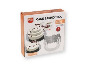 3 részes cicafej alakú tortakeret készlet