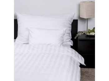 FEHÉR SZATÉN 2,7 cm CSÍKOS 2 részes ágynemű-garnitúra