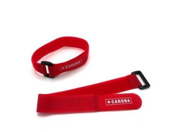 Caruba kábel rögzítő műanyag csattal, piros /tépőzár