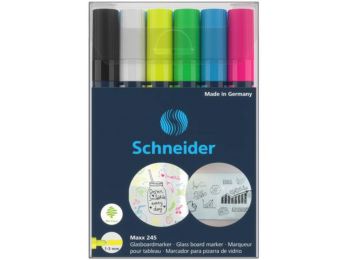 Üvegtábla marker, 1-3 mm, SCHNEIDER  Maxx 245, 6 különböző szín (TSC245V6)