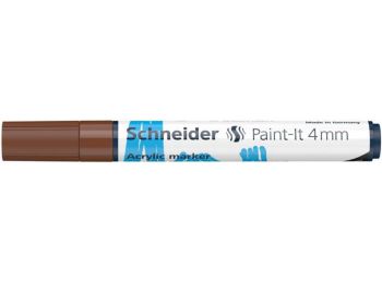 Akril marker, 4 mm, SCHNEIDER Paint-It 320, barna (TSC320B)