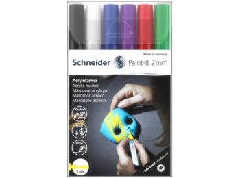 Akril marker készlet, 2 mm, SCHNEIDER Paint-It 310, 6 kül