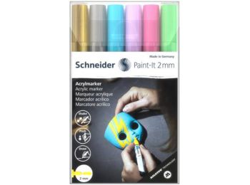 Akril marker készlet, 2 mm, SCHNEIDER Paint-It 310, 6 különböző szín (TSC310V62)