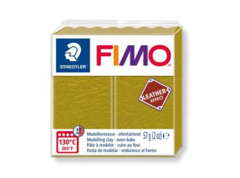 Gyurma, 57 g, égethető, FIMO Leather Effect, oliva (FM8010