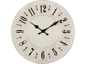 Falióra, kör alakú, 33 cm, arab számlap, SECCO, barna (D