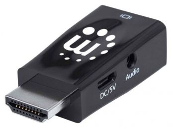 Adapter, HDMI-VGA Micro átalakító, audio kimenet, MANHATTAN (MA151542)
