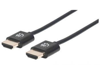 HDMI kábel, 1,8 m, nagysebességű, Ethernet, MANHATTAN (MA394369)