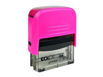 Bélyegző, COLOP Printer C 30, neon pink ház és védőtal