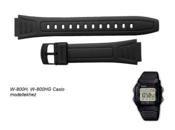 W-800 Casio fekete műanyag szíj - rkt