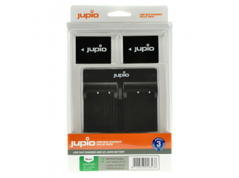 Fujifilm NP-W126 utángyártott fényképezőgép akkumulátor és USB Duo Charger Kit a Jupiotól