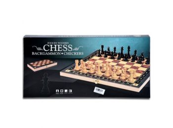 3 az 1-ben sakk, backgammon, dáma készlet