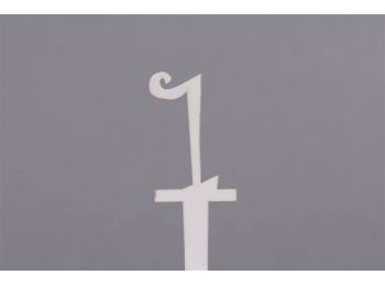 Fehér vidám 1-es szülinapi sziluett tortadísz