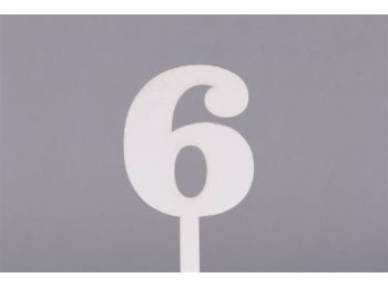 Fehér nagy 6-os szülinapi sziluett tortadísz