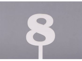 Fehér nagy 8-as szülinapi sziluett tortadísz