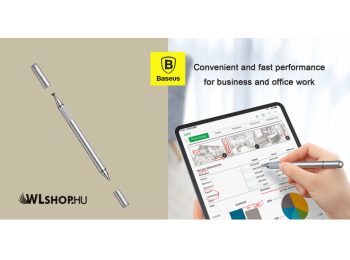 Baseus Golden kétoldalas kapacitív ceruza + gél toll - Ezüst