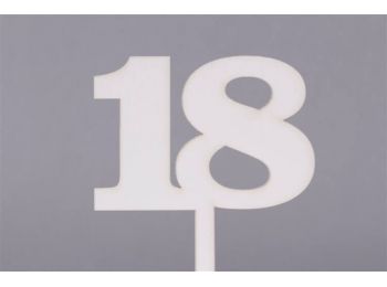 Fehér nagy 18-as szülinapi sziluett tortadísz