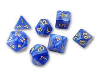 Dobókocka szett - márványos sötétkék (7 darabos)