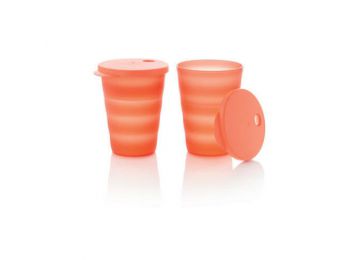 Új hullám szívószálas pohár szett narancssárga 2x330 ml Tupperware