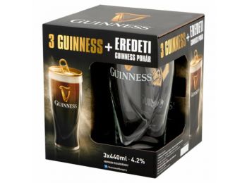 Guinness 3-as pack pdd. pohárral - 3x0,44L (4,2%)