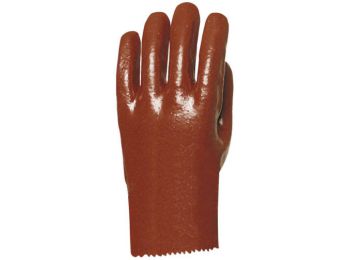 EP MÁRTOTT PVC KESZTYŰ, BORDÓ, SAV/LÚG/OLAJÁLLÓ, 27CM-