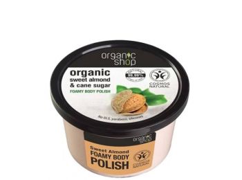 Organic Shop édes mandula testpolír hab, 250 ml