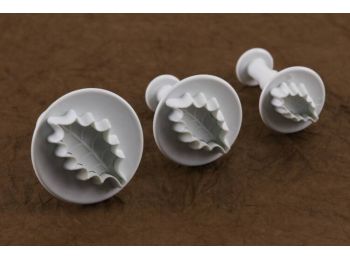 3 részes kis méretű magyal levél fondant kiszúró kész