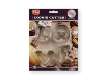 4 részes LOVE felirat kiszúró forma készlet