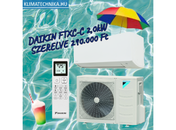 AKCIÓS Daikin FTXC-C 2,0 kW klíma szett + 3m szerléssel