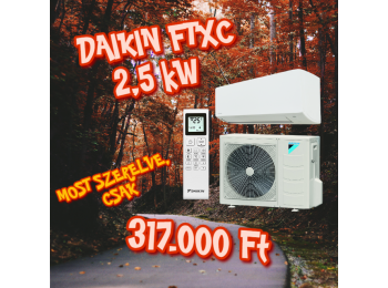 AKCIÓS Daikin FTXC-C 2,5 kW klíma szett + 3m szerléssel