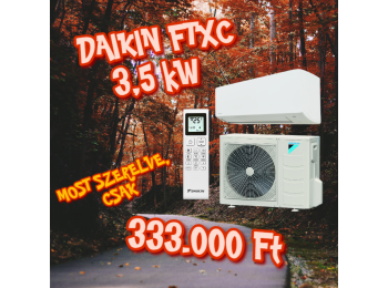 AKCIÓS Daikin FTXC-C 3,5 kW klíma szett + 3m szerléssel