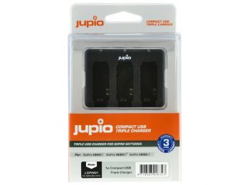 Jupio Compact USB Tripla akkumulátor-töltő GoPro Hero akkumulátorokhoz