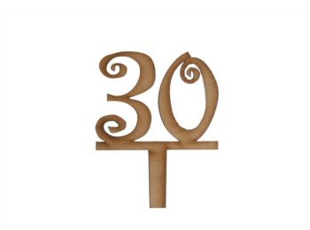 Natúr vidám 30-as szülinapi sziluett tortadísz