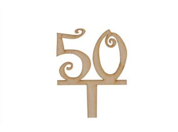 Natúr vidám 50-es szülinapi sziluett tortadísz