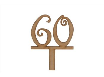 Natúr vidám 60-as szülinapi sziluett tortadísz