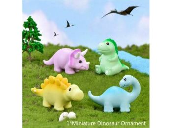 4 db mini dínó színes tortadísz szett