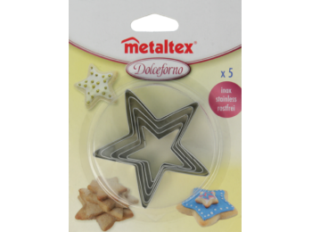 5 részes fém Metaltex 5 ágú csillag süti kiszúró kés