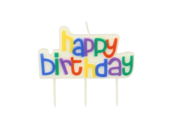 Színes Happy Birthday szülinapi gyertya