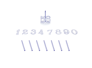 Kék szülinapi gyertya szett 8 szálgyertyával, tartóval 