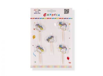 5 részes színes unikornis alakú tortagyertya készlet