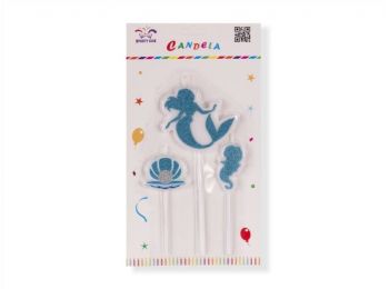 3 részes kék sellő, kagyló és csikóhal alakú tortagye