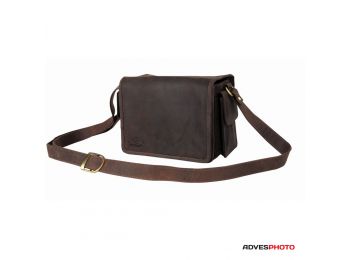 Kalahari Fotós táska bőr KAAMA L-14 valódi bőr oldaltá