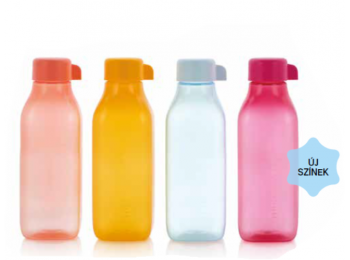 Szögletes öko palack szett 4x500 ml új színek csavaros k
