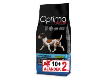 Visán Optimanova Dog Puppy Medium Chicken&Rice 10+2 kg
