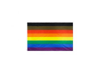 Szivárványzászló LMBT Budapest Pride zászló fekete, barna 8 színű 90x150cm