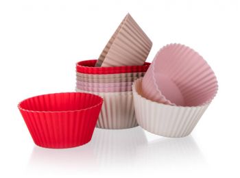 12 db 6 cm-es színes Banquet szilikon muffin kapszli