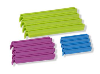 12 db színes zacskózáró csipesz több méretben