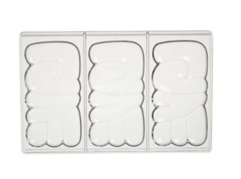 3 adagos LOVE mintás polikarbonát tábla csoki forma