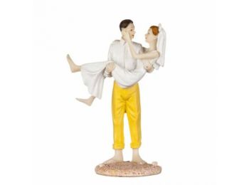 Tengerparti pár vicces esküvői tortadísz