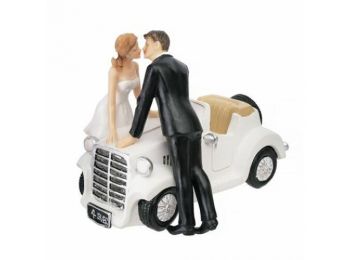 Veterán autós esküvői tortadísz